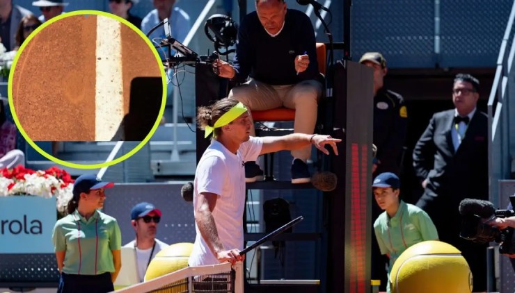 Zverev bức xúc khi cho rằng&nbsp;công nghệ điện tử xác định điểm rơi của trái bóng trên sân quá sai lệch