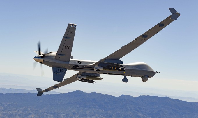 UAV MQ-9 của không quân Mỹ trong cuộc thử nghiệm ở bang Nevada tháng 8/2023. Ảnh: USAF