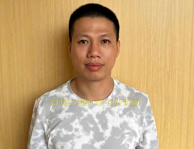 Vũ Nam Thái tại cơ quan công an. Ảnh: Công an tỉnh Thái Bình