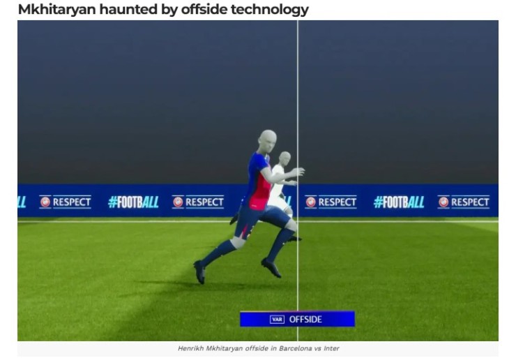 Tờ Football Italia đưa tin về bàn thắng hụt của Mkhitaryan