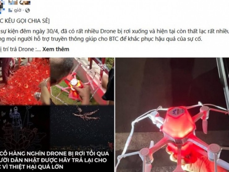 Vụ hàng loạt drone rơi đêm 30/4: Người nhặt được không trả lại sẽ bị xử lý thế nào?