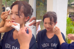 Hậu trường cảnh nữ chính ' Cha tôi người ở lại ' bị ném 100 quả trứng vào người