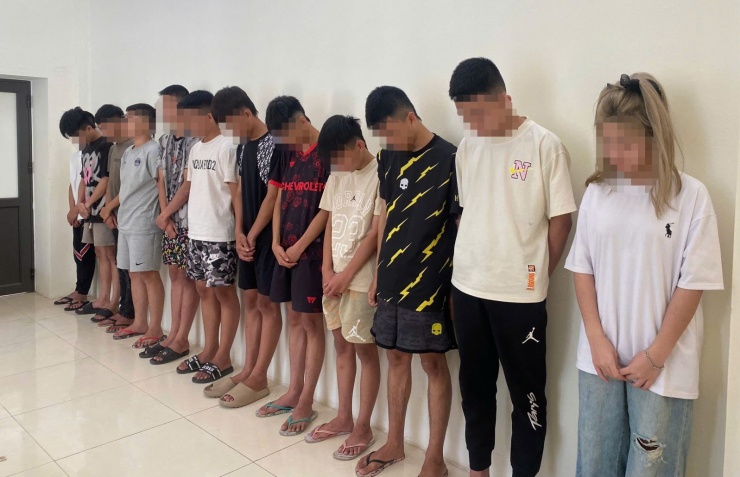 Các đối tượng bị triệu tập tại cơ quan công an. Ảnh: Công an tỉnh Thanh Hóa.
