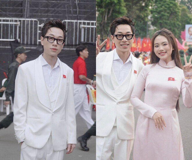 2 nam ca sĩ 9X vinh dự hát trong lễ diễu binh: Đông Hùng hạnh phúc bên vợ con, Double2T từng là thợ cắt tóc - 1
