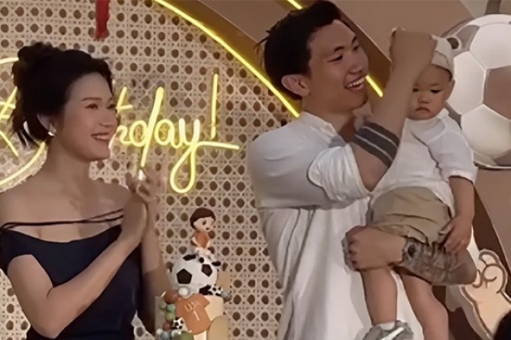 Vợ chồng Đoàn Văn Hậu mở tiệc lớn mừng sinh nhật con trai