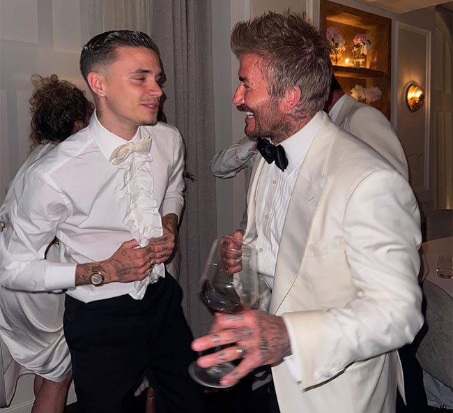 Cậu hai Romeo đăng ảnh tiệc mừng sinh nhật Becks tối 3/5. Ảnh: Instagram Romeo Beckham