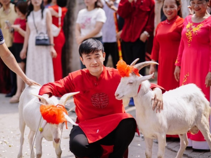 Chú rể dắt 2 con dê đi đón vợ, phía sau là chuyện hài hước