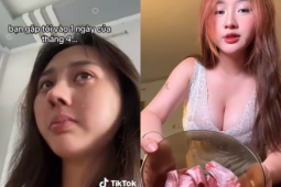 Dạy nấu ăn trên TikTok, hot girl để lộ khoảnh khắc " khó tin "