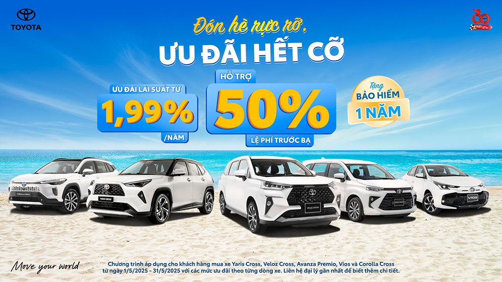 Bên cạnh hỗ trợ 50% lệ phí trước bạ, khách hàng nhận nhiều ưu đãi khi mua xe Toyota trong tháng 5 - 1