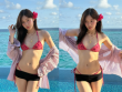Hot girl Ly Phạm diện bikini khoe dáng bên chồng phi công ngọt ngào