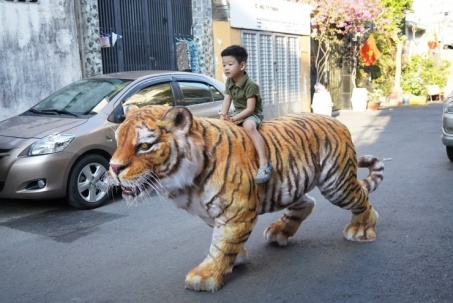 Chàng trai làm mô hình hổ sống động, xôn xao hẻm nhỏ TPHCM