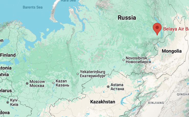 Căn cứ Belaya ở Siberia, cách Ukraine khoảng 4.000 km. Ảnh: Google Maps.