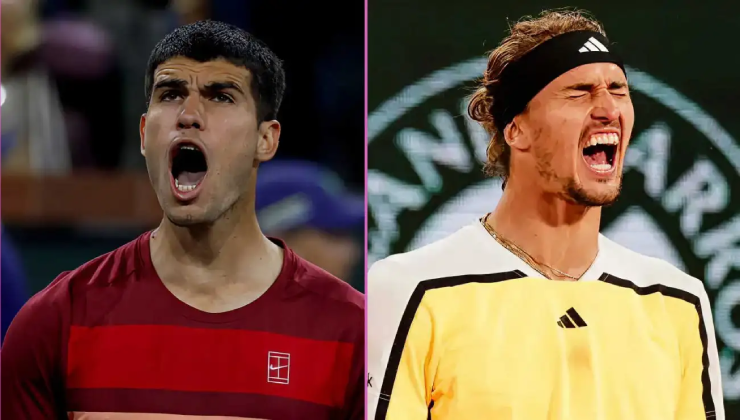 Alcaraz (bên trái) và Zverev (bên phải) sẽ cạnh tranh ngôi số 2 thế giới tại Rome Open 2025