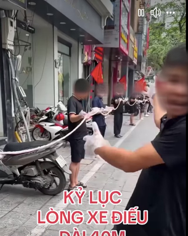Bộ lòng xe điếu 40 m từng được ông Ngô Quyền Thế quảng cáo. Ảnh: Chụp màn hình