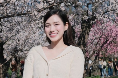 Đỗ Thị Hà ngắm hoa anh đào nở muộn, thăm bảo tàng bia ở Nhật