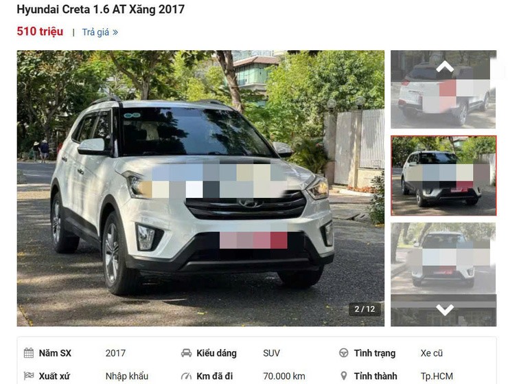 Tin rao bán xe. (Ảnh chụp màn hình)