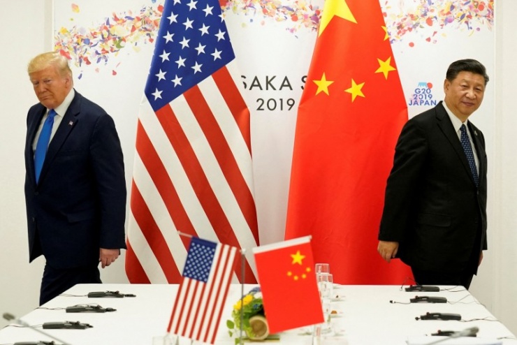 Tổng thống Mỹ Donald Trump và Chủ tịch Trung Quốc Tập Cận Bình trong một cuộc gặp năm 2019. Ảnh Reuters.&nbsp;