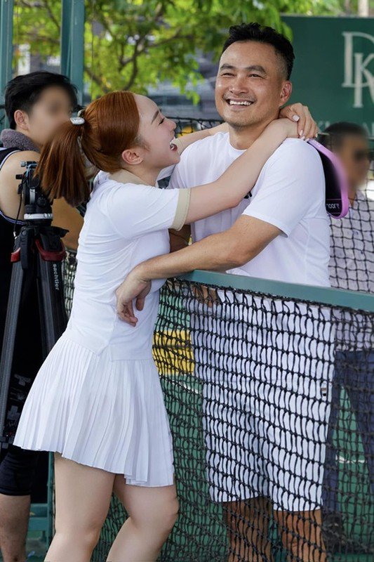 Lý Thùy Chang và Chi Bảo đều mê mẩn môn thể thao pickleball. Ảnh: FB Lý Thùy Chang.