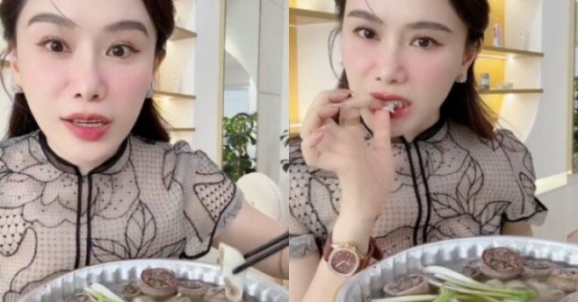 Nữ MC ăn món lòng se điếu hút 4 triệu lượt xem:...