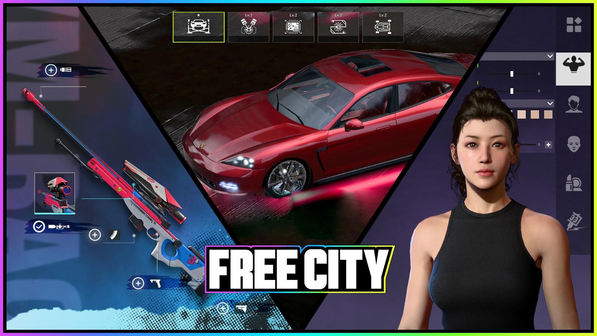 Biến nhân vật thành chính bạn trong Free City, cầm lái siêu xe mơ ước.