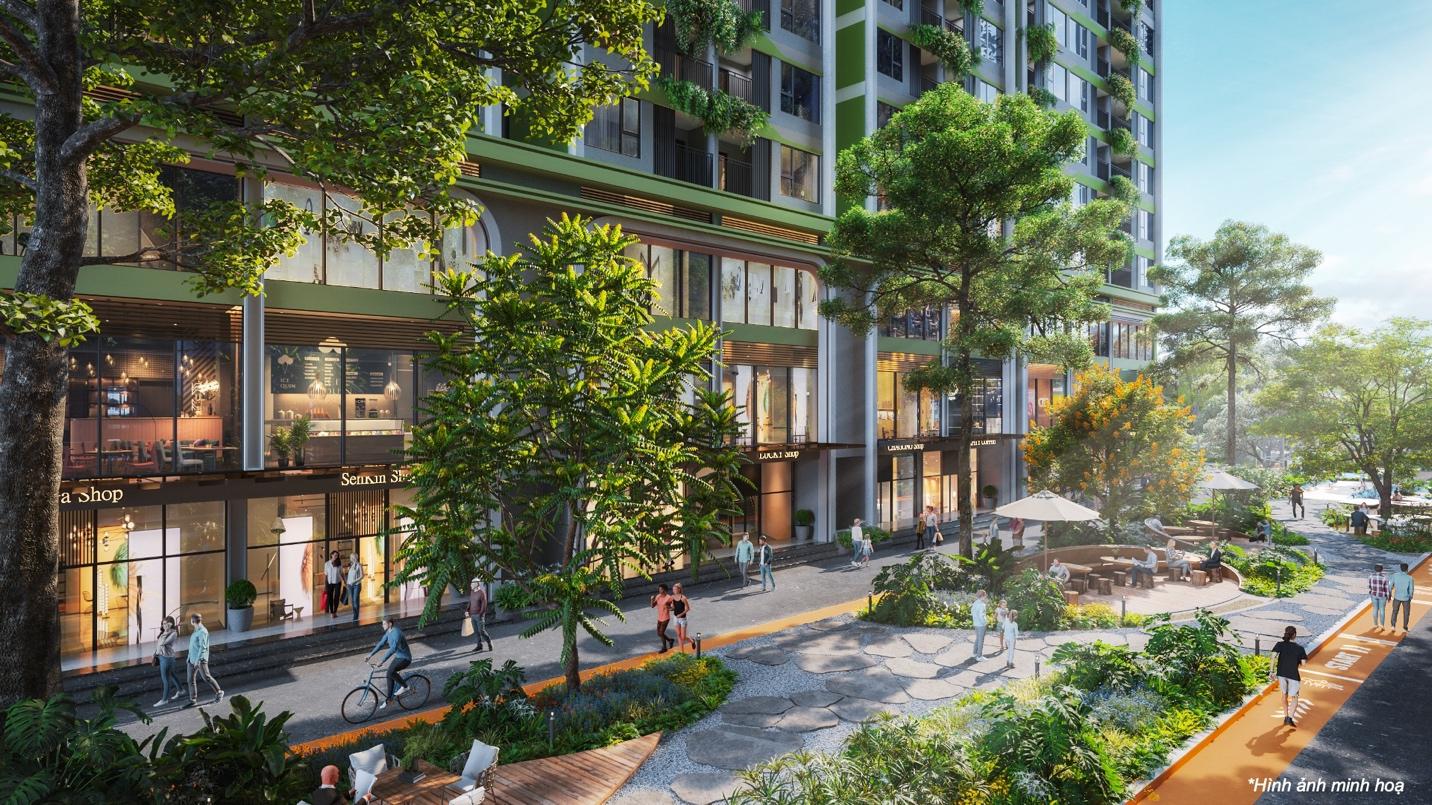 Phối cảnh phố mua sắm Forest Town tại La Pura