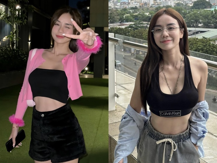 Cindy Lư thường diện crop top với quần short hoặc thể thao ở đời thường.