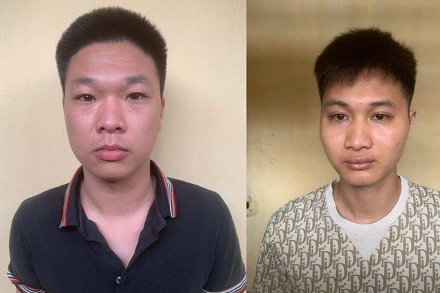 Hai đối tượng Hà và An bị bắt vì hành vi lừa đảo bằng trò môi giới mại dâm trên Telegram. Ảnh: Công an Nam Định