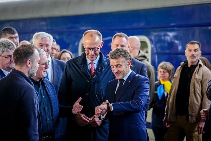Đây là lần đầu tiên cả bốn lãnh đạo hàng đầu châu Âu cùng có mặt ở Kiev. Ảnh: Picture Alliance.