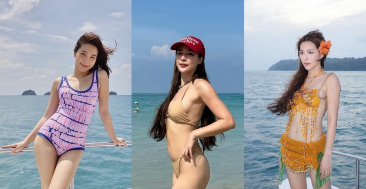 Cô sắm nhiều mẫu áo tắm, biến đổi phong cách mỗi lần đi biển.