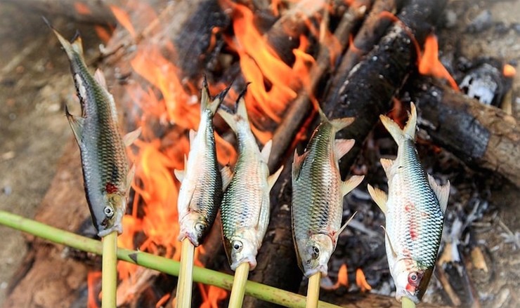 Với các đoạn suối nhỏ, nước trong và đá nhiều, người dân đặt lưới nhỏ hoặc rọ tre ở những lối cá hay đi qua – nhất là những đoạn nước chảy xiết nhẹ hoặc khe đá để cá chui vào.
