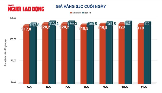 Giá vàng miếng SJC liên tục biến động trong những ngày qua