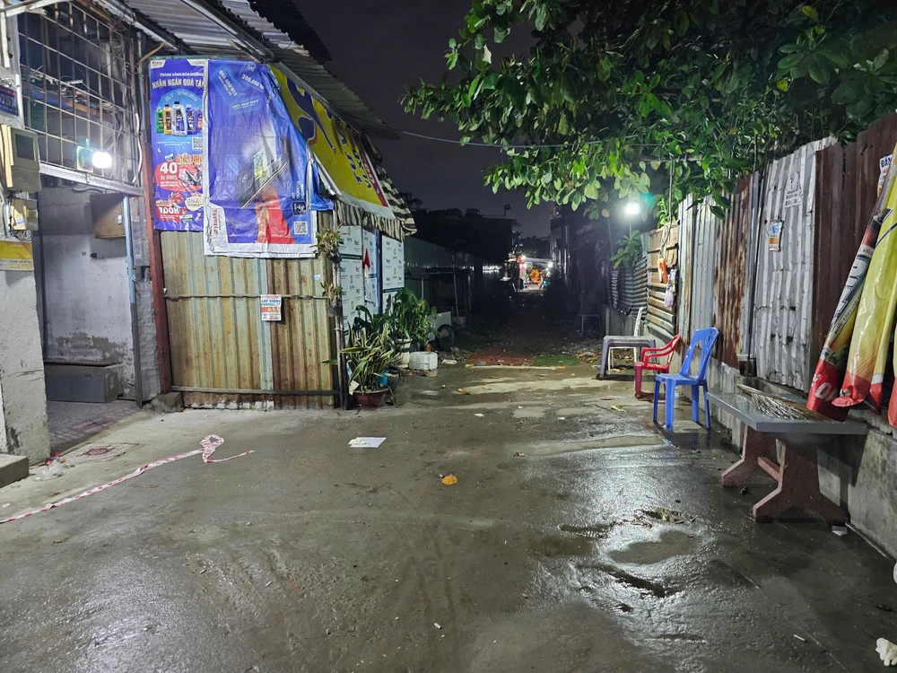 Khu vực hiện trường nơi xảy ra án mạng. Ảnh: HT