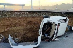 Vụ sụt lún khiến ô tô, xe máy rơi xuống hố ở Tây Ninh: Cục Đường bộ Việt Nam lên tiếng