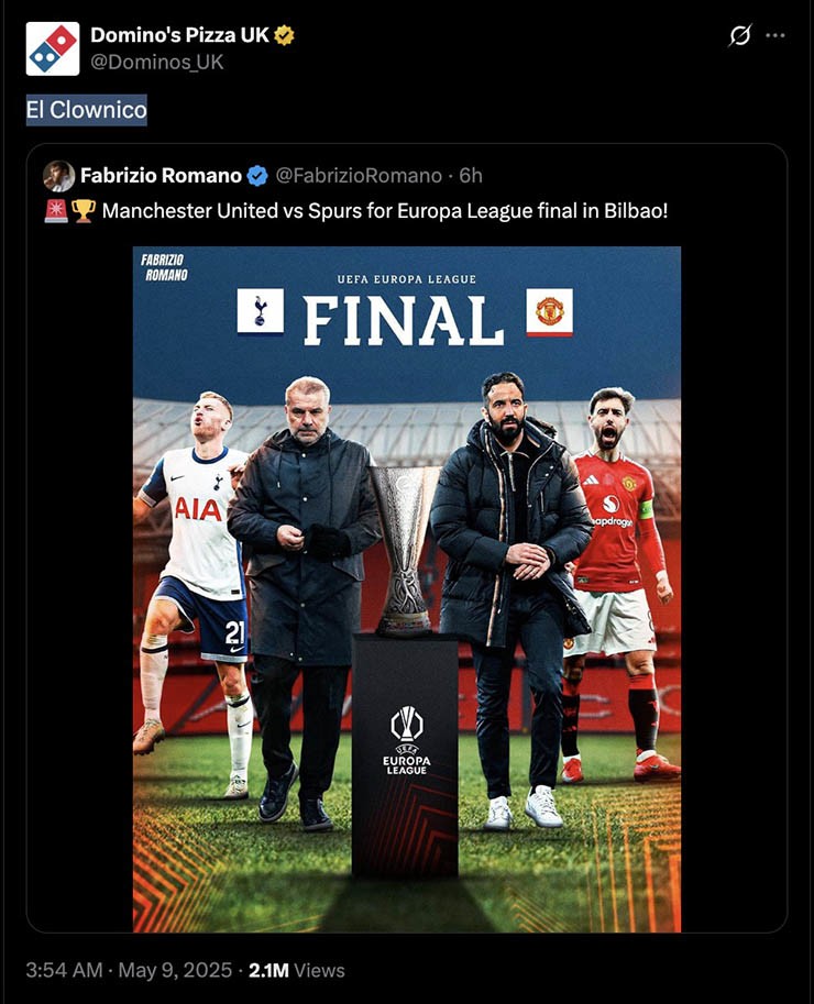 Trận chung kết giữa MU và Tottenham bị ví là "El Clownico" (tạm dịch: trận Siêu kinh điển hài hước)