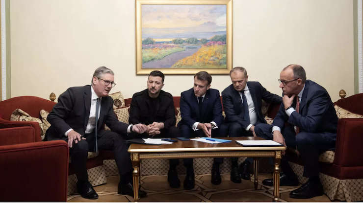 Các lãnh đạo Anh, Ukraine Pháp, Ba Lan&nbsp;và Đức cùng điện đàm với ông Trump vào ngày 10/5. Ảnh: AFP.