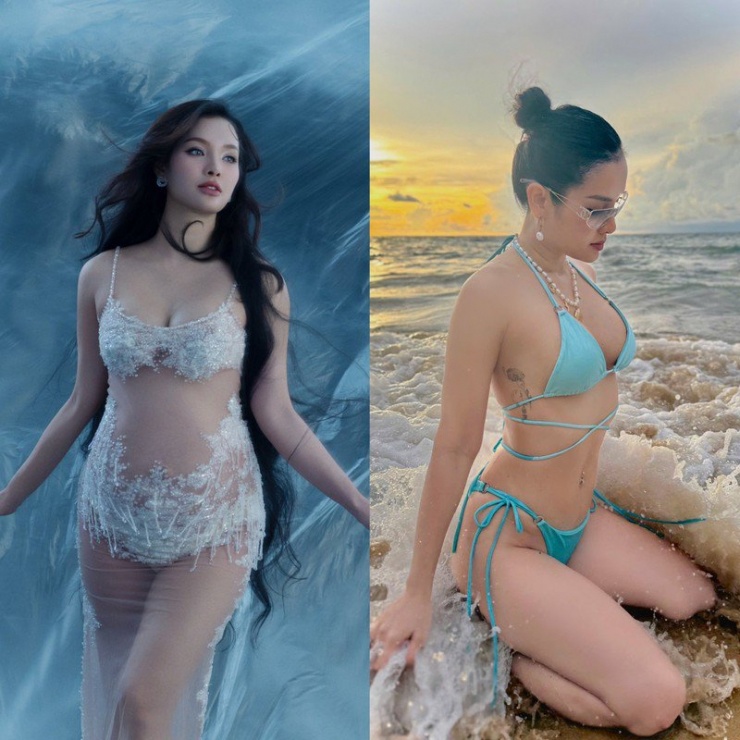 Nữ diễn viên tự tin diện bộ bikini hai mảnh quyến rũ, khoe trọn vòng eo thon gọn với đường cơ bụng số 11 hiện rõ. Ảnh: FB Phương Trinh Jolie