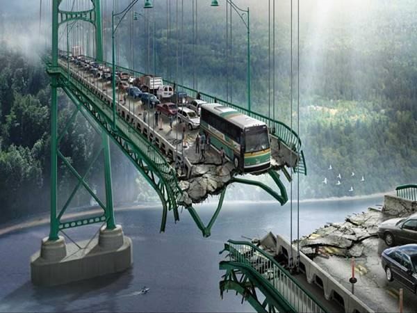 Mơ thấy cầu bị gãy, sập cho thấy có khả năng sắp tới bạn sẽ vướng vào một rắc rối, khó khăn nào đó Ảnh minh họa