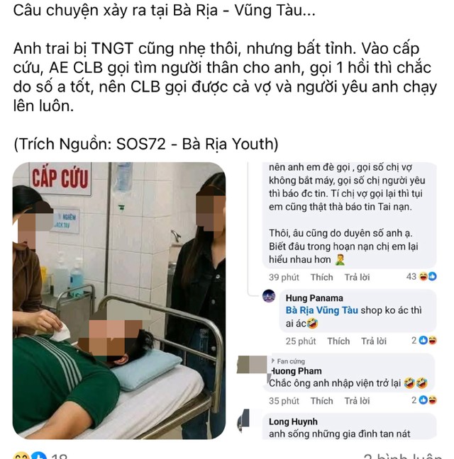 Câu chuyện được chia sẻ "chóng mặt" trên mạng xã hội thêm hình ảnh minh hoạ, trích nguồn CLB SOS 72