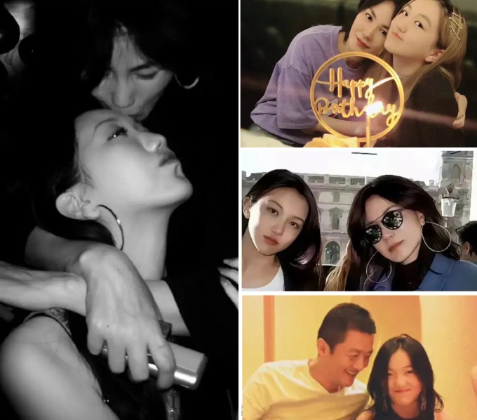 Lý Yên bên bố mẹ. Ảnh: Weibo