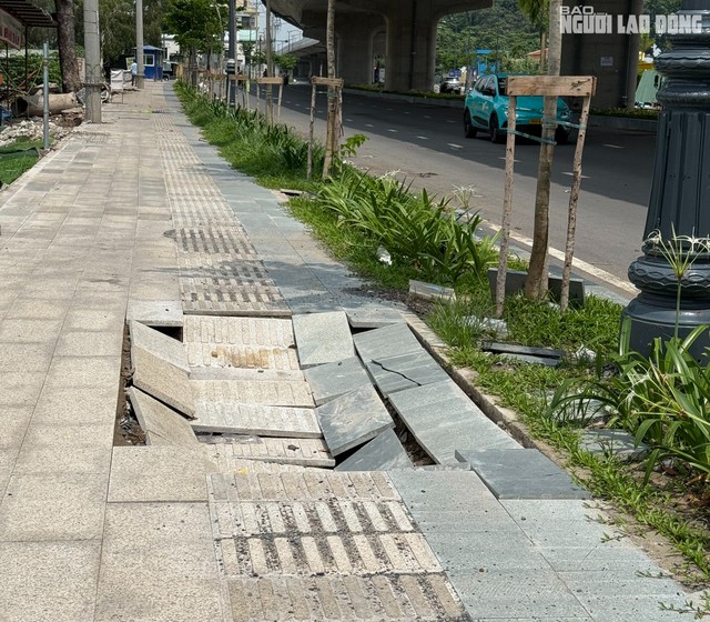 Vị trí sụt lún. Ảnh: LÊ VĨNH