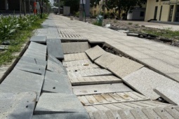 Vì sao vỉa hè trên đường vào nhà ga T3 bị sụt lún dù mới đưa vào hoạt động?