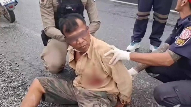 Người chồng bị cảnh sát bắt giữ sau khi tấn công vợ. Ảnh: Thethaiger