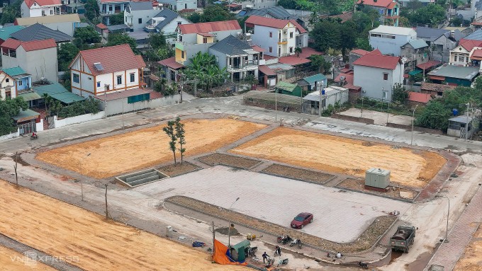 Một khu đất đấu giá đất tại huyện Sóc Sơn, cách trung tâm Hà Nội hơn 30 km. Ảnh: Giang Huy