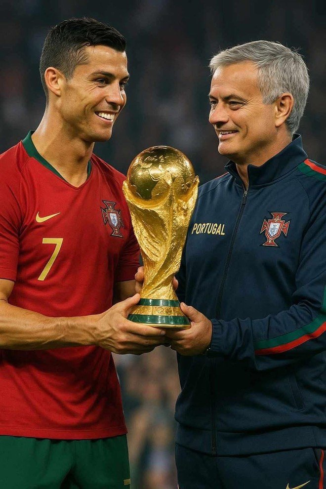 HLV Mourinho (phải) sẽ làm thầy của Ronaldo lần nữa?