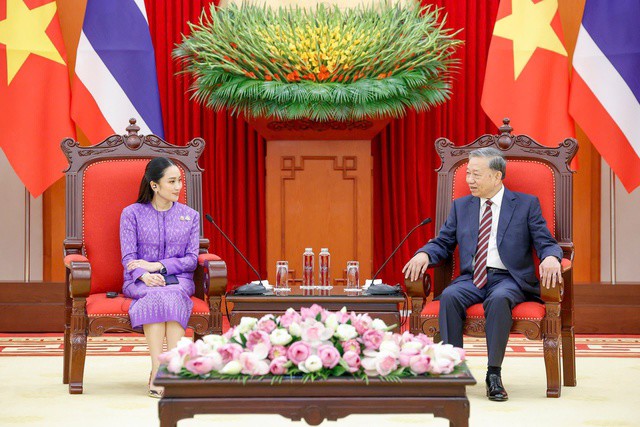 Tổng Bí thư Tô Lâm tiếp Thủ tướng Thái Lan Paetongtarn Shinawatra. Ảnh: Hữu Hưng