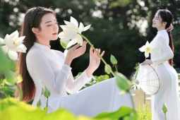 Bạn trẻ - Cuộc sống - Thiếu nữ khoe dáng yêu kiều giữa đầm sen trắng muốt