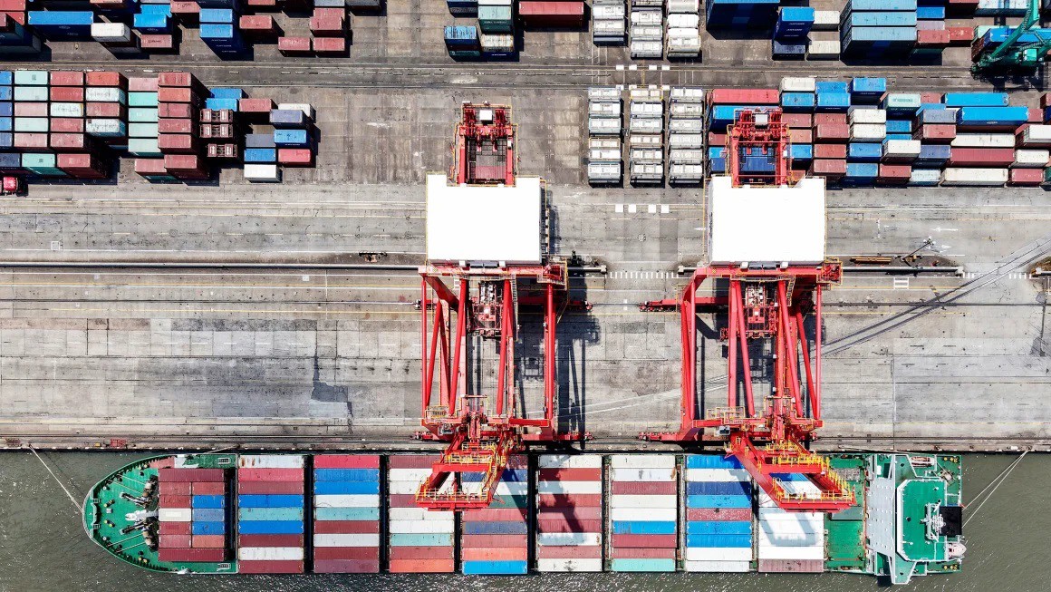 Một bến container ở Thượng Hải, Trung Quốc.