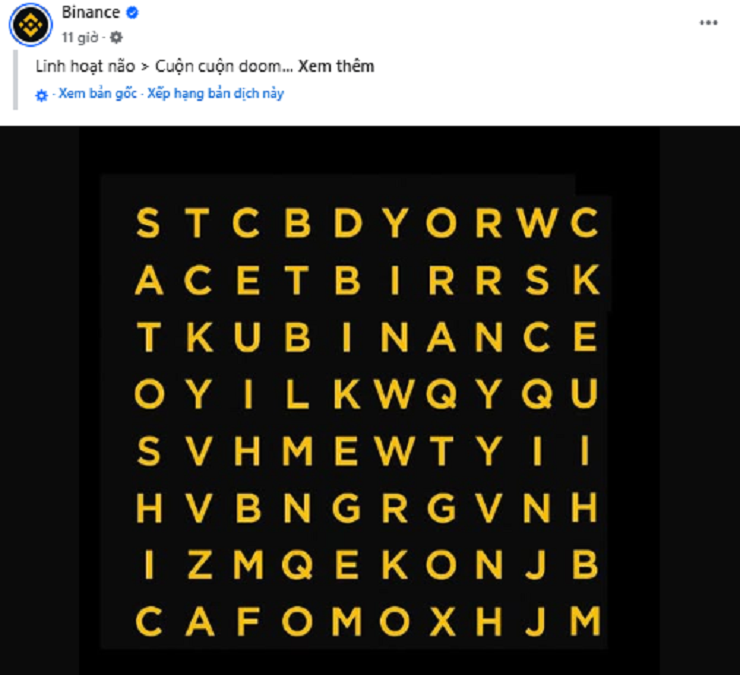 Không tìm thấy tên dự án Pi trong hình ảnh Binance đăng tải.