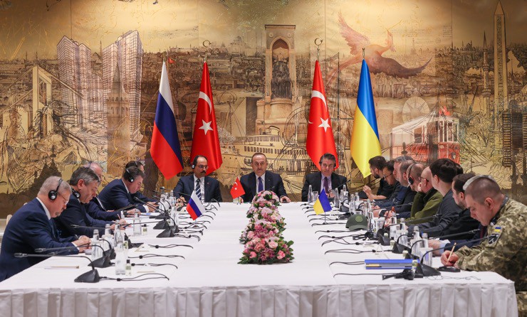 Cuộc&nbsp;đàm phán giữa Nga và Ukraine năm 2022. Ảnh: Anadolu.