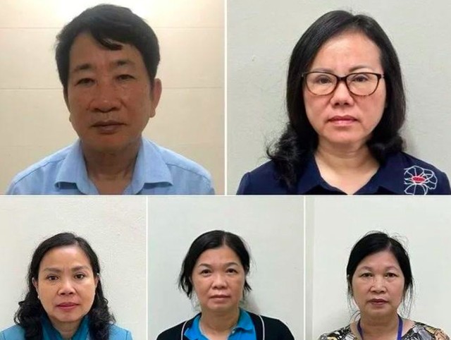 Các bị can trong vụ án. Ảnh: Bộ Công an